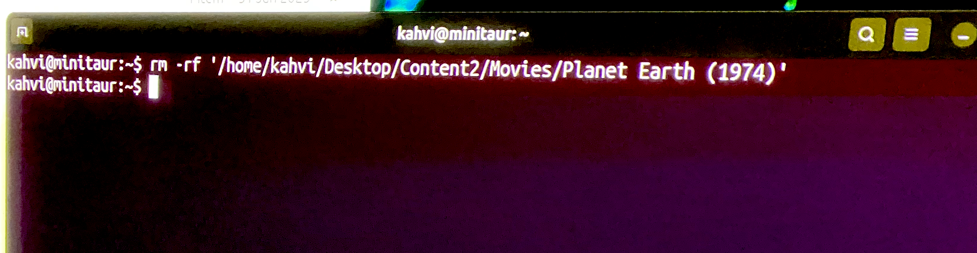 rm -rf on Planet Earth (1974) from our plex server