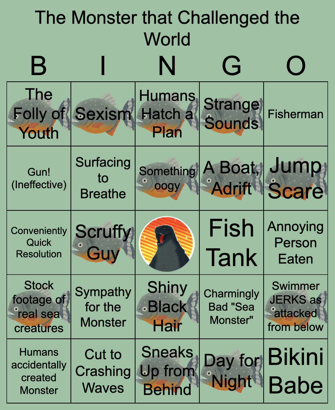 A bingo card with a vertical bingo under N